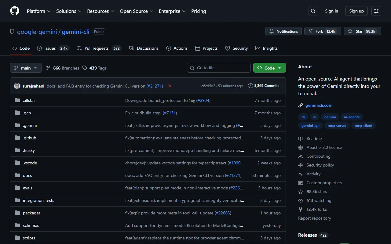 Gemini CLI GitHub Repository